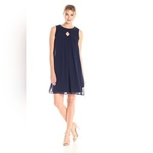 Dress Barn Navy Keyhole Mini Dress
